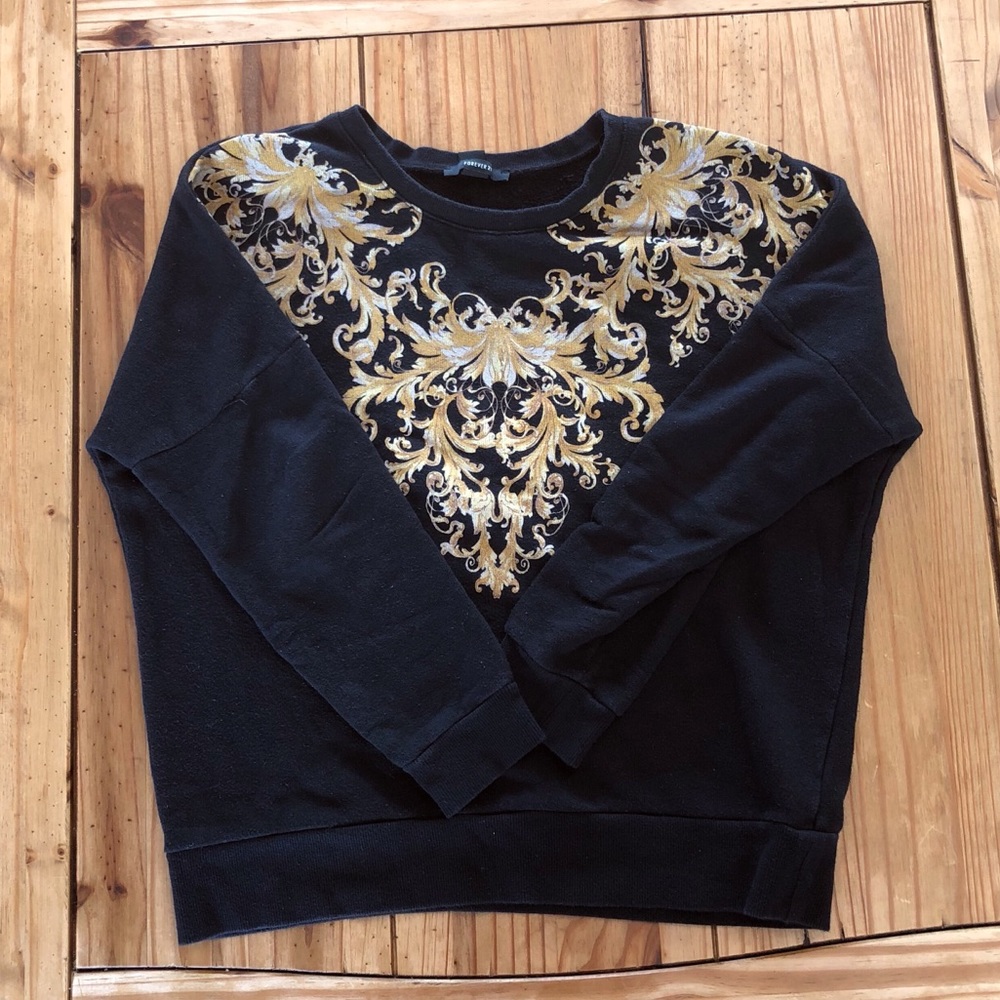 Royal Flowers Print Sweater